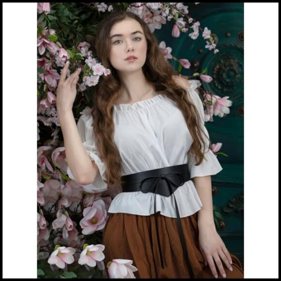 Wide Cinch Corset Belt Renaissance Faire Medieval Leather Accessory Adjustable